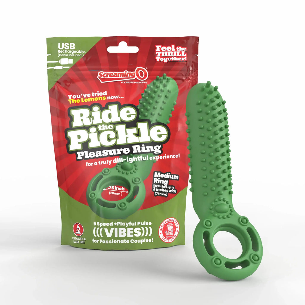 Screaming O® O Ride the Pickle Vibrating Couples Ring Green