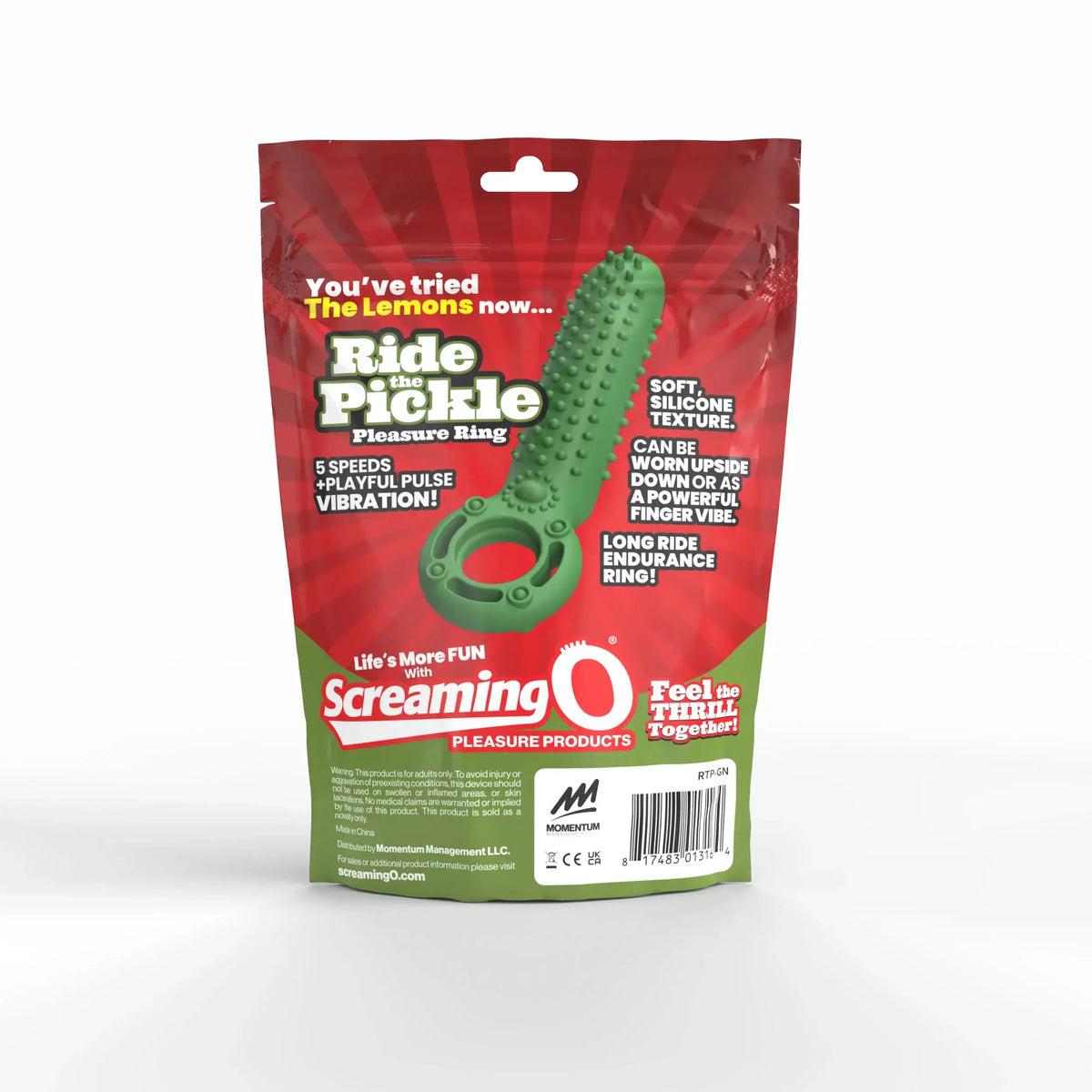 Screaming O® O Ride the Pickle Vibrating Couples Ring Green