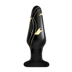 Secret Kisses Handblown Glass Plug - Black / 4’’ - Butt