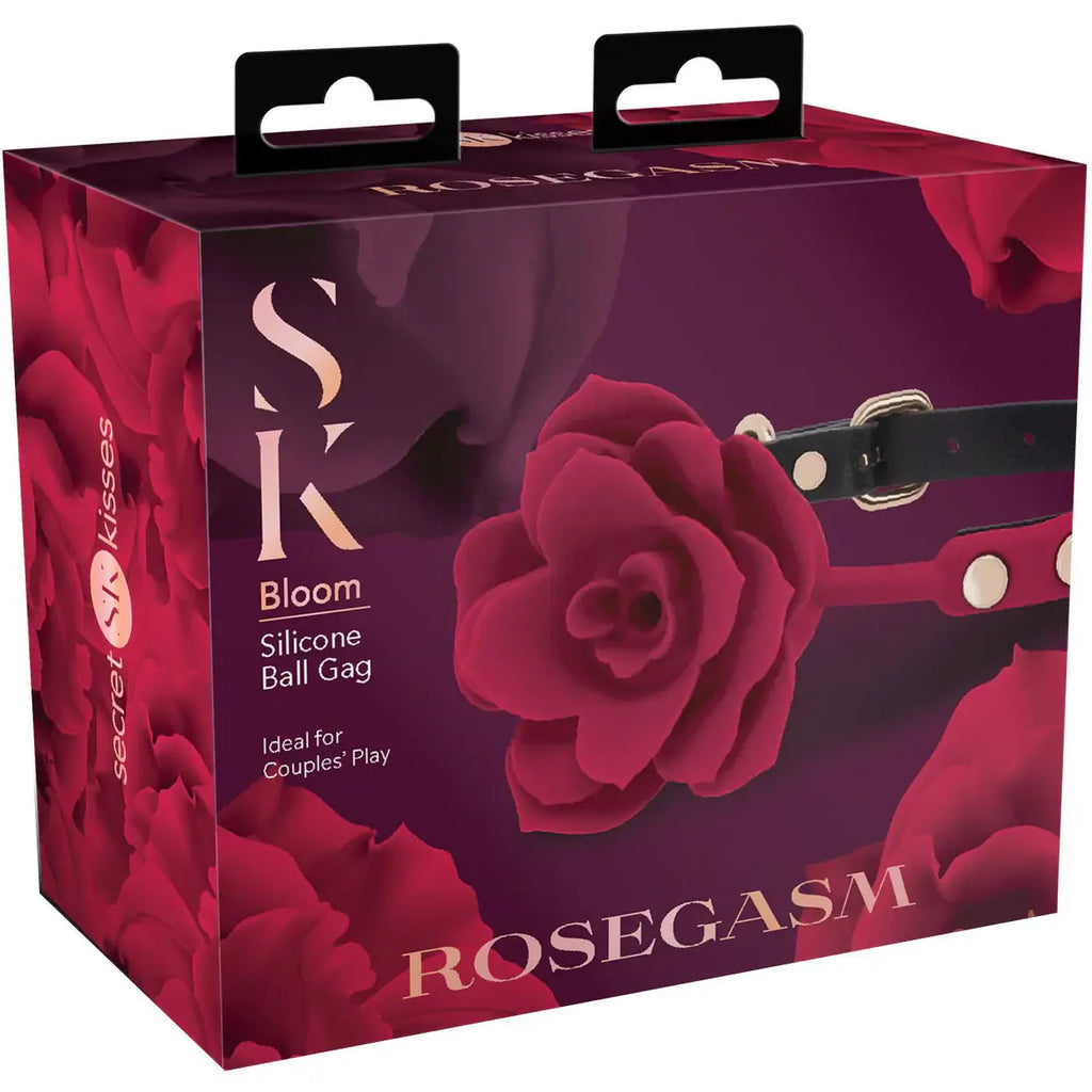 Secret Kisses Rosegasm Bloom Silicone Mouth Gag - Red - Gags