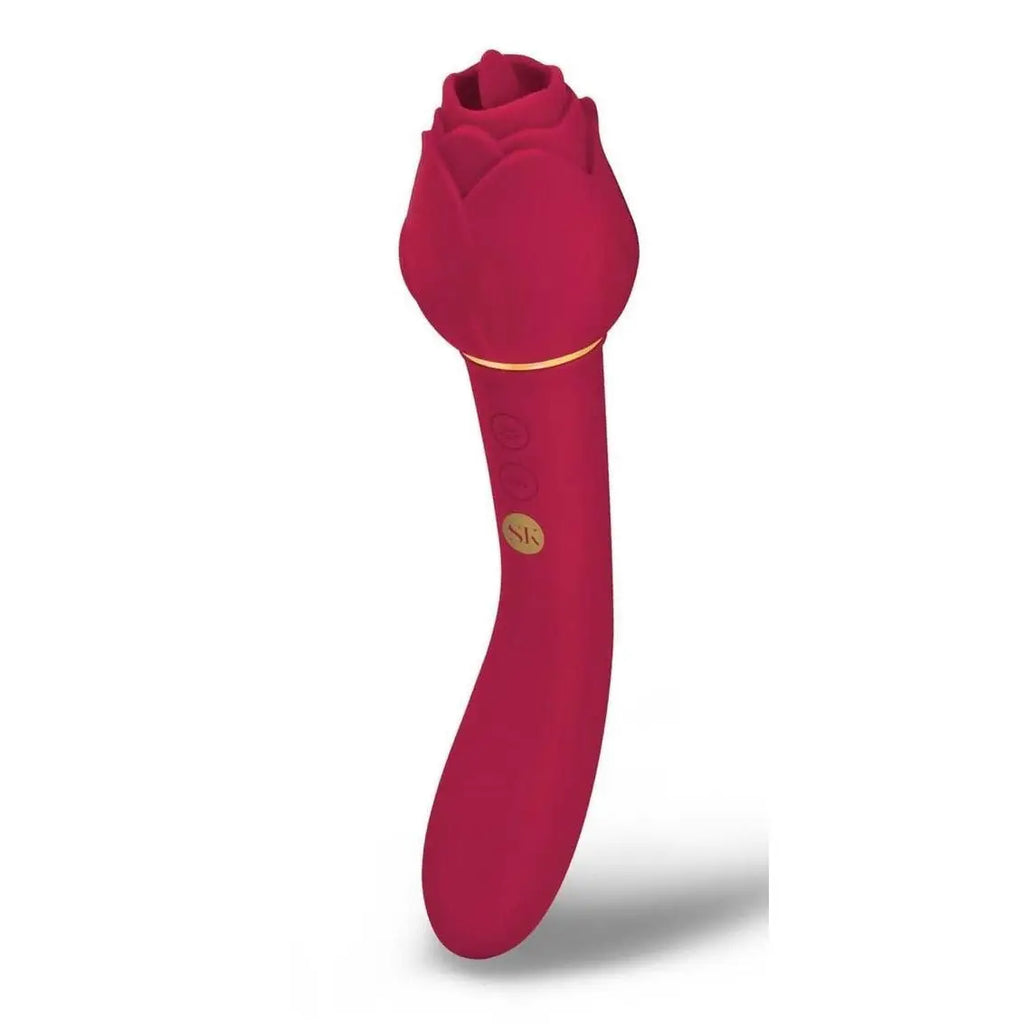 Secret Kisses Rosegasm Lingo Dual Ended Clitoral Vibrator - Red