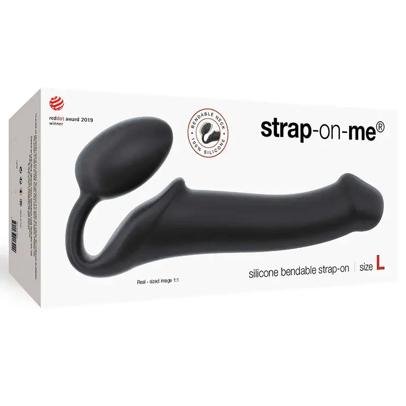 Semi - Realistic Bendable Strap - On - Black / Large - Dildo