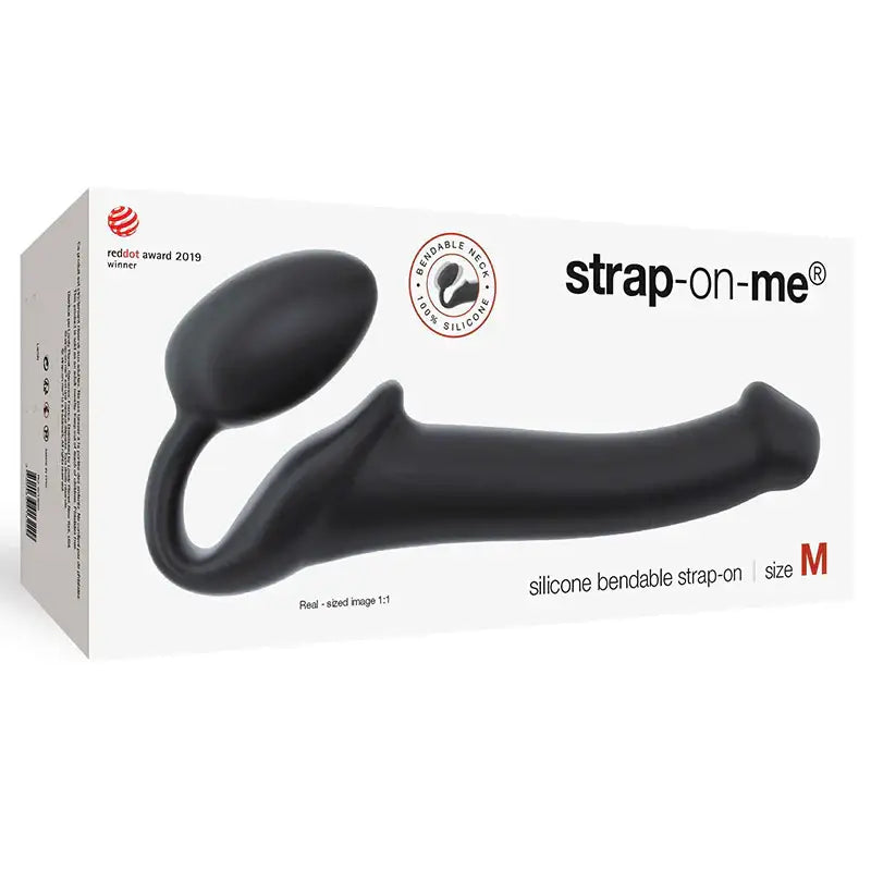 Semi - Realistic Bendable Strap - On - Black / Medium - Dildo