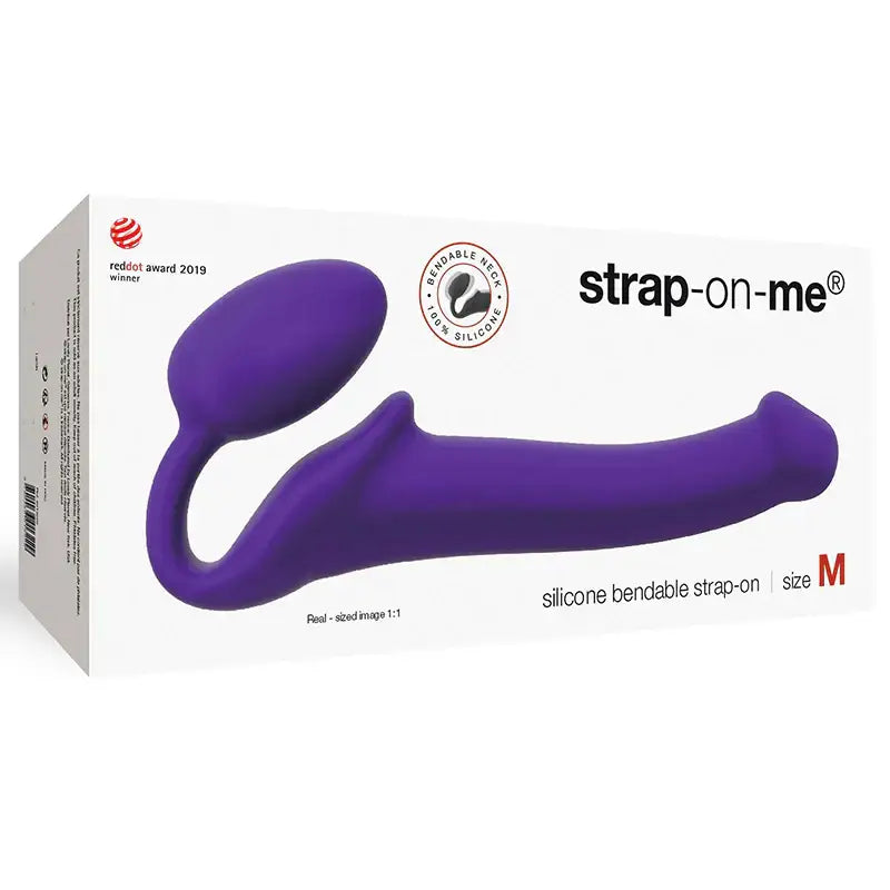 Semi - Realistic Bendable Strap - On - Purple / Medium - Dildo