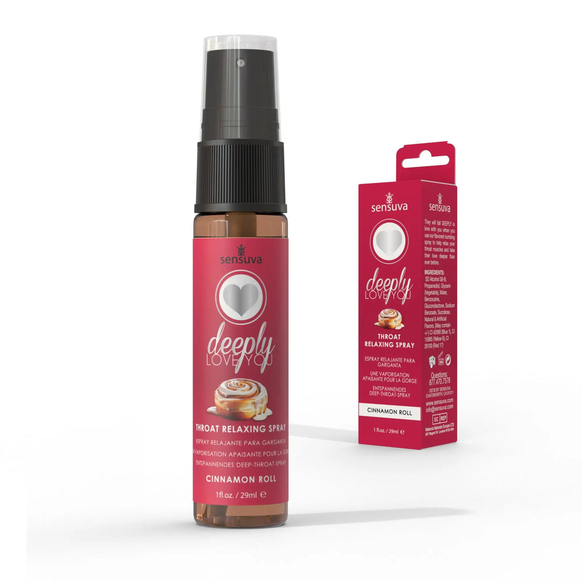 Sensuva Deeply Love You Throat Relaxing Spray - Flavored Oral Comfort Cinnamon Roll