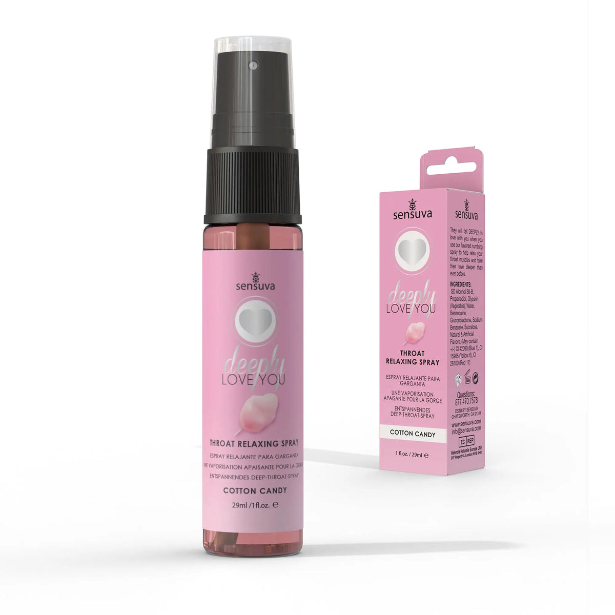 Sensuva Deeply Love You Throat Relaxing Spray - Flavored Oral Comfort Cotton Candy