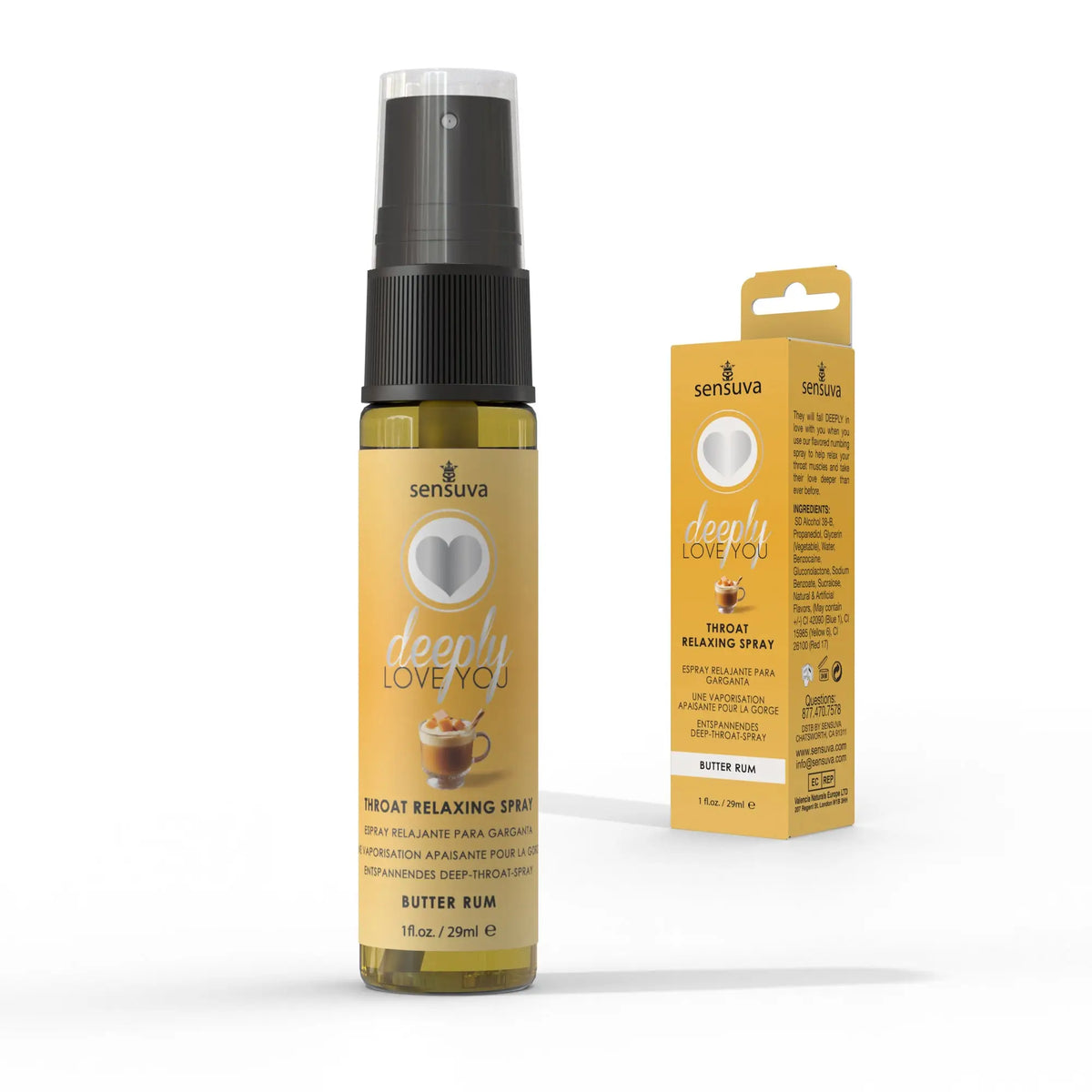 Sensuva Deeply Love You Throat Relaxing Spray - Flavored Oral Comfort Butter Rum