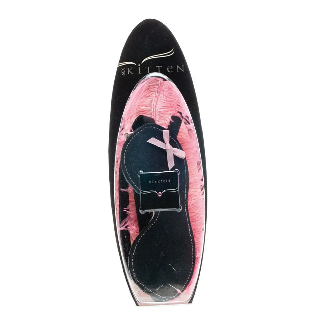 Sex Kitten Leather Buckle Blindfold - Black