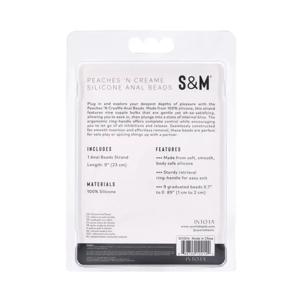 Peach Sex & Mischief Peaches ’n CreaMe Silicone Anal Beads