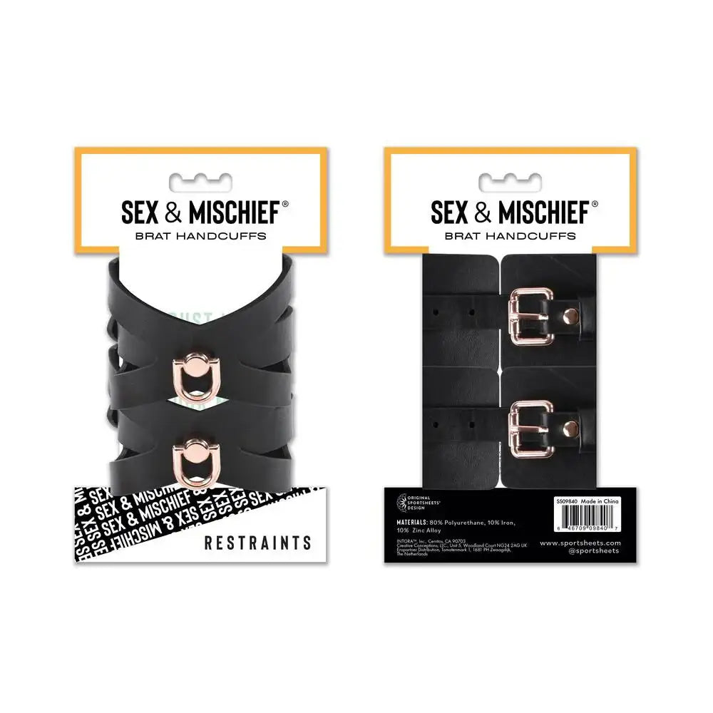 Sex & Mischief® Brat Handcuffs - Black - Restraints