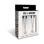 Sex & Mischief® Brat Pearl Nipple Jewelry - Rose Gold - Clamps