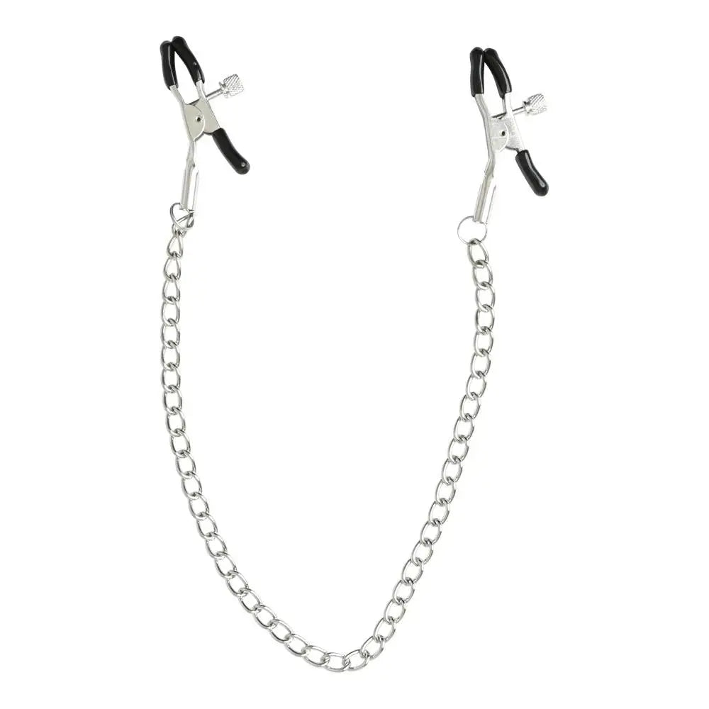 Sex & Mischief® Chained Nipple Clamps - Silver