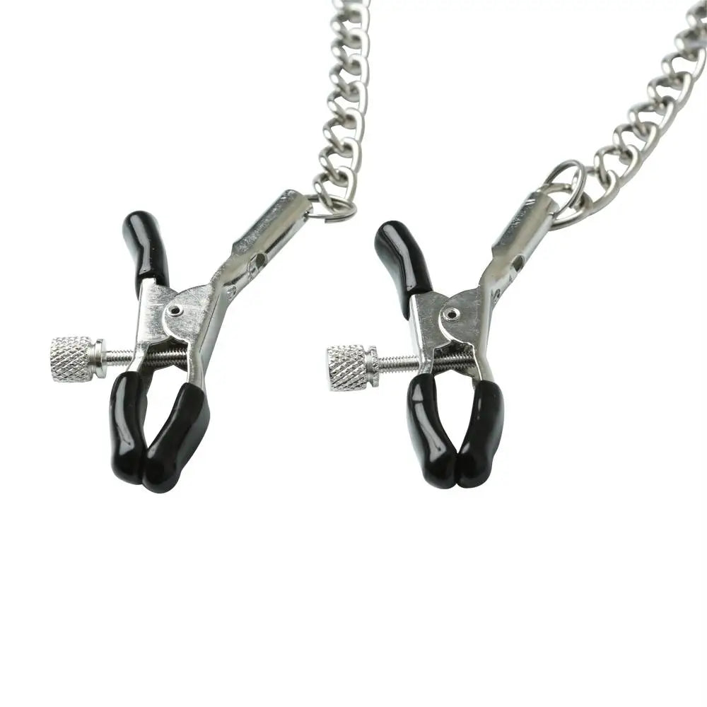 Sex & Mischief® Chained Nipple Clamps - Silver