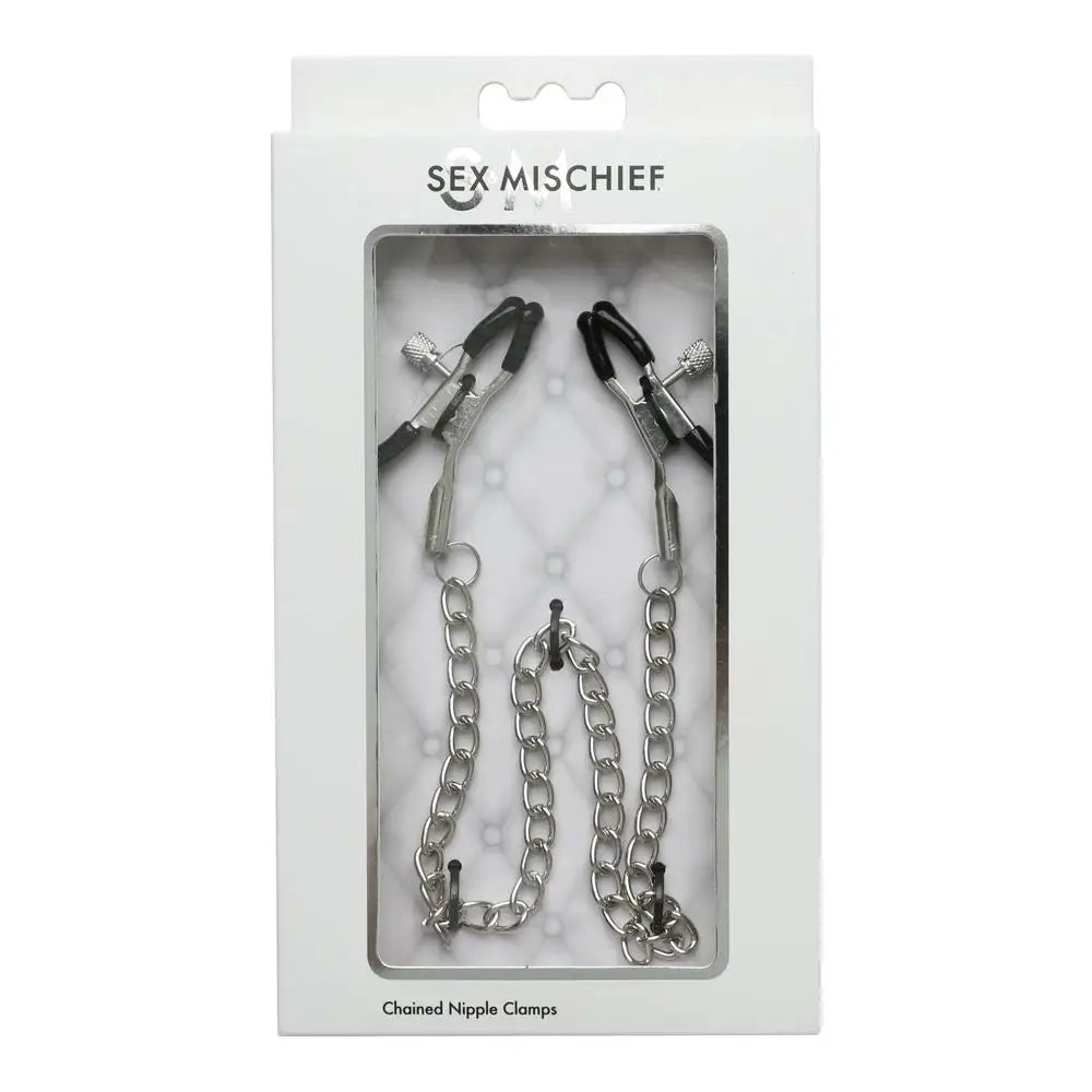 Sex & Mischief® Chained Nipple Clamps - Silver