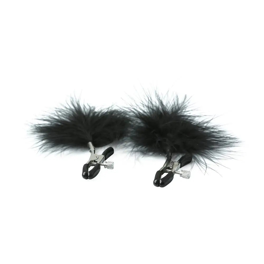 Sex & Mischief® Feathered Nipple Clamps - Black