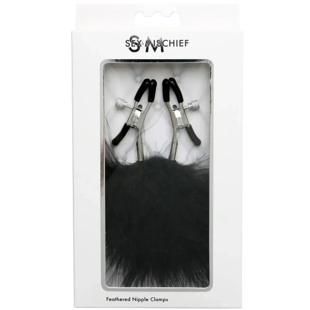 Sex & Mischief® Feathered Nipple Clamps - Black