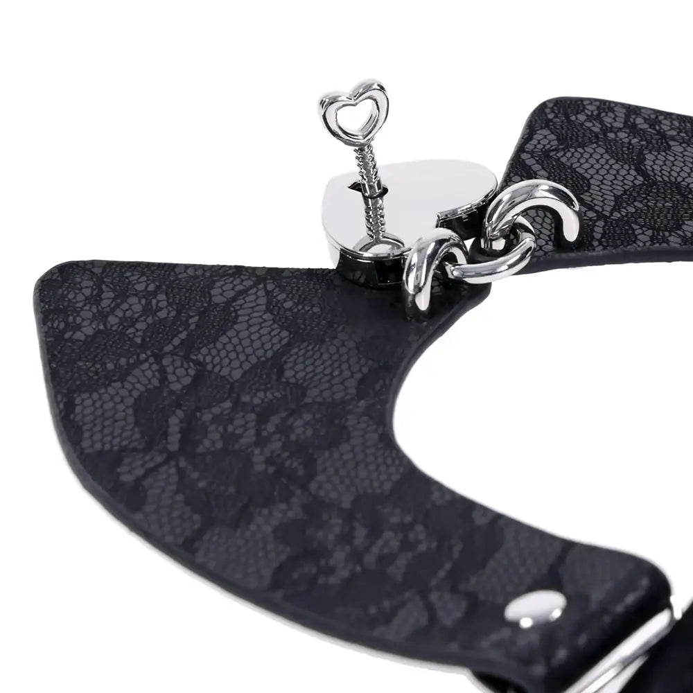 Sex & Mischief® Heartbound Lace Day Collar - Black - Restraints