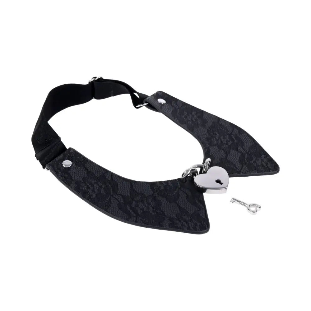 Sex & Mischief® Heartbound Lace Day Collar - Black - Restraints