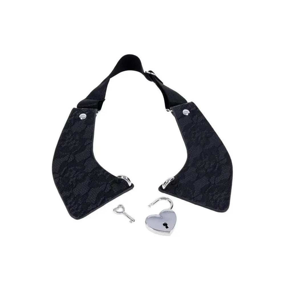 Sex & Mischief® Heartbound Lace Day Collar - Black - Restraints