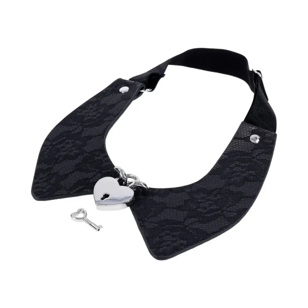 Sex & Mischief® Heartbound Lace Day Collar - Black - Restraints