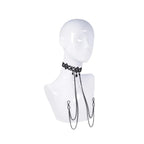 Sex & Mischief® Lace Collar with Nipple Ties - Clamps