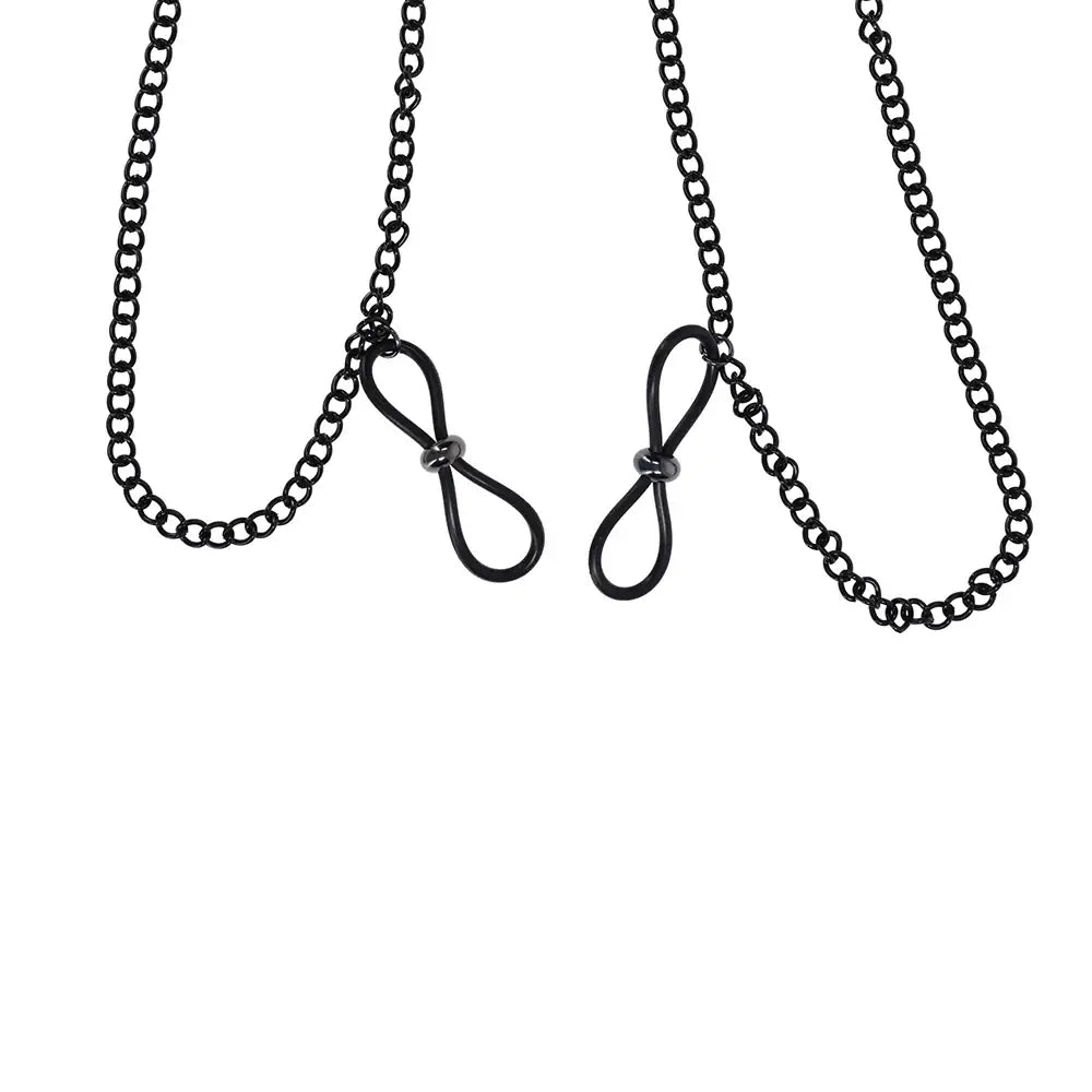 Sex & Mischief® Lace Collar with Nipple Ties - Clamps