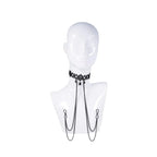 Sex & Mischief® Lace Collar with Nipple Ties - Clamps