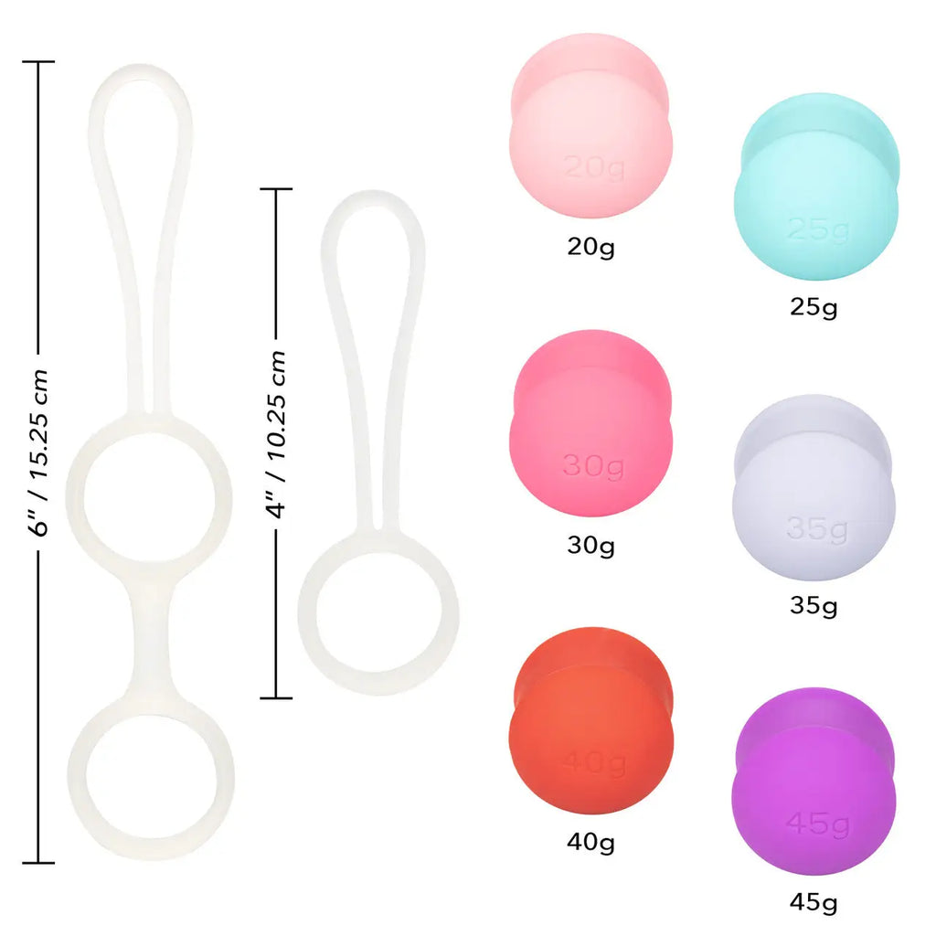 She-ology® Interchangeable Weighted Kegel Set - Rainbow - Kegels