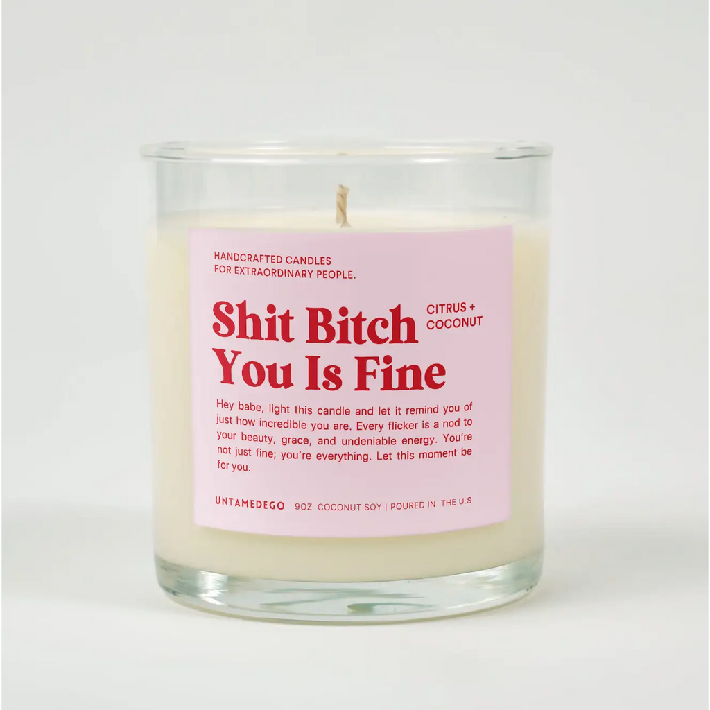 Shit Bitch You Is Fine Glass Candle CITRUS + COCONUT