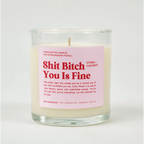 Shit Bitch You Is Fine Glass Candle CITRUS + COCONUT