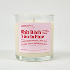 Shit Bitch You Is Fine Glass Candle COCONUT CREAM + CARDAMOM