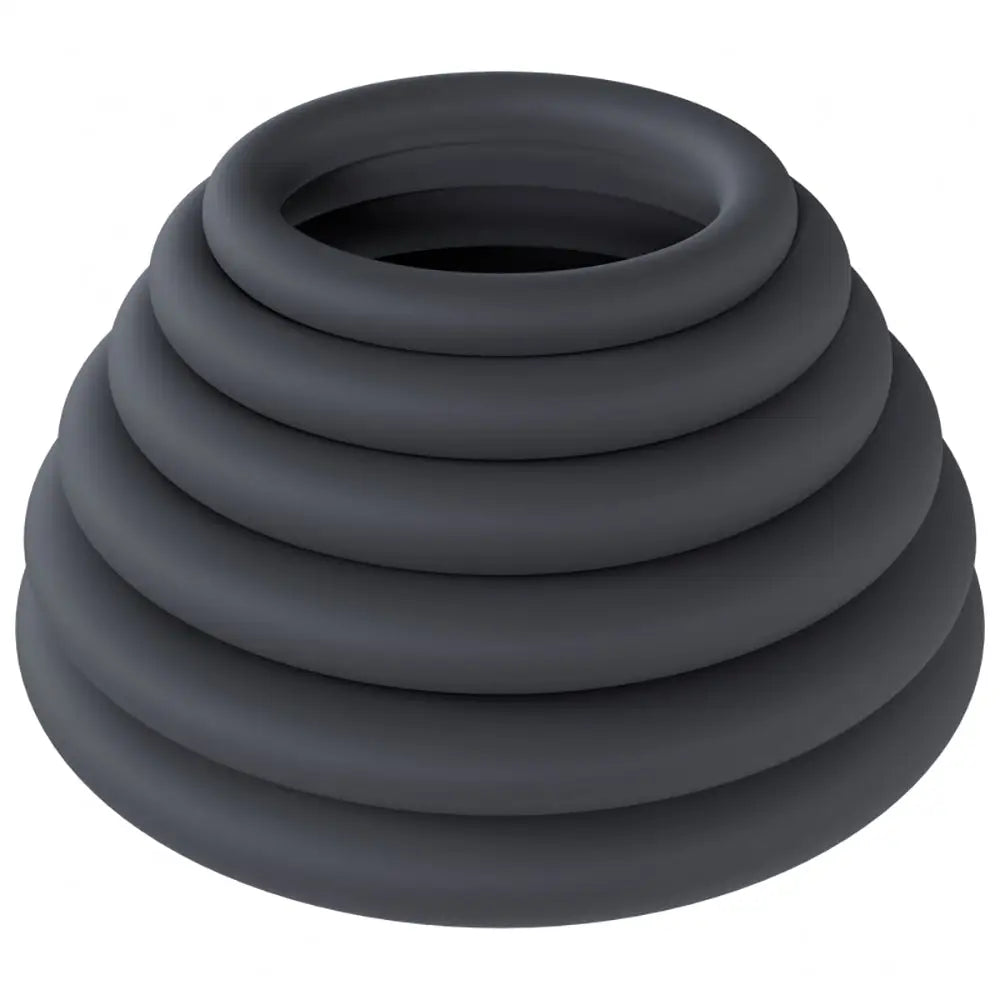 Shots LEVELZ Classic Silicone C-Ring Set of 6 Black
