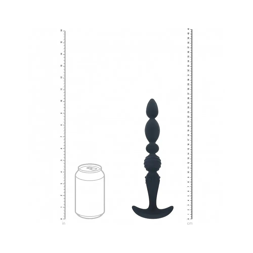 Shots LEVELZ Multi-Textured Silicone Flared Anal Probe Black