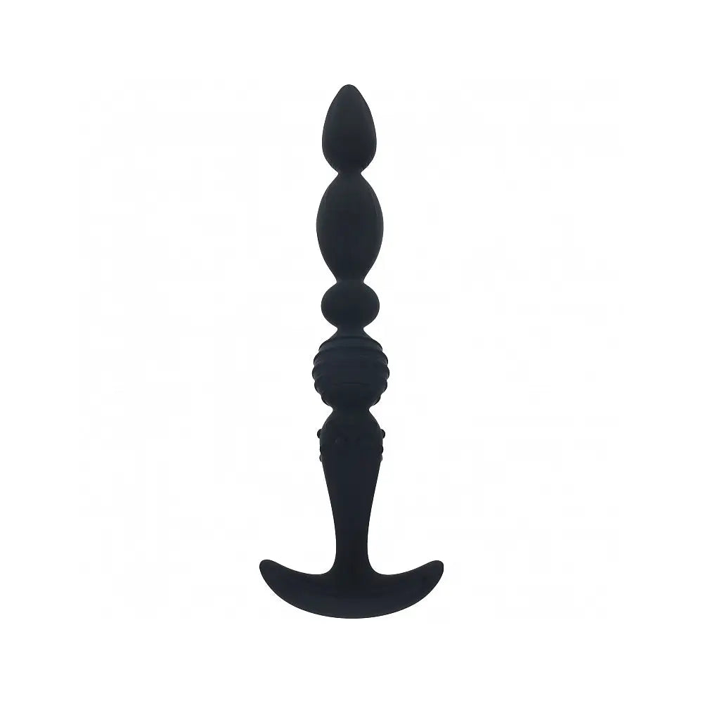 Shots LEVELZ Multi-Textured Silicone Flared Anal Probe Black