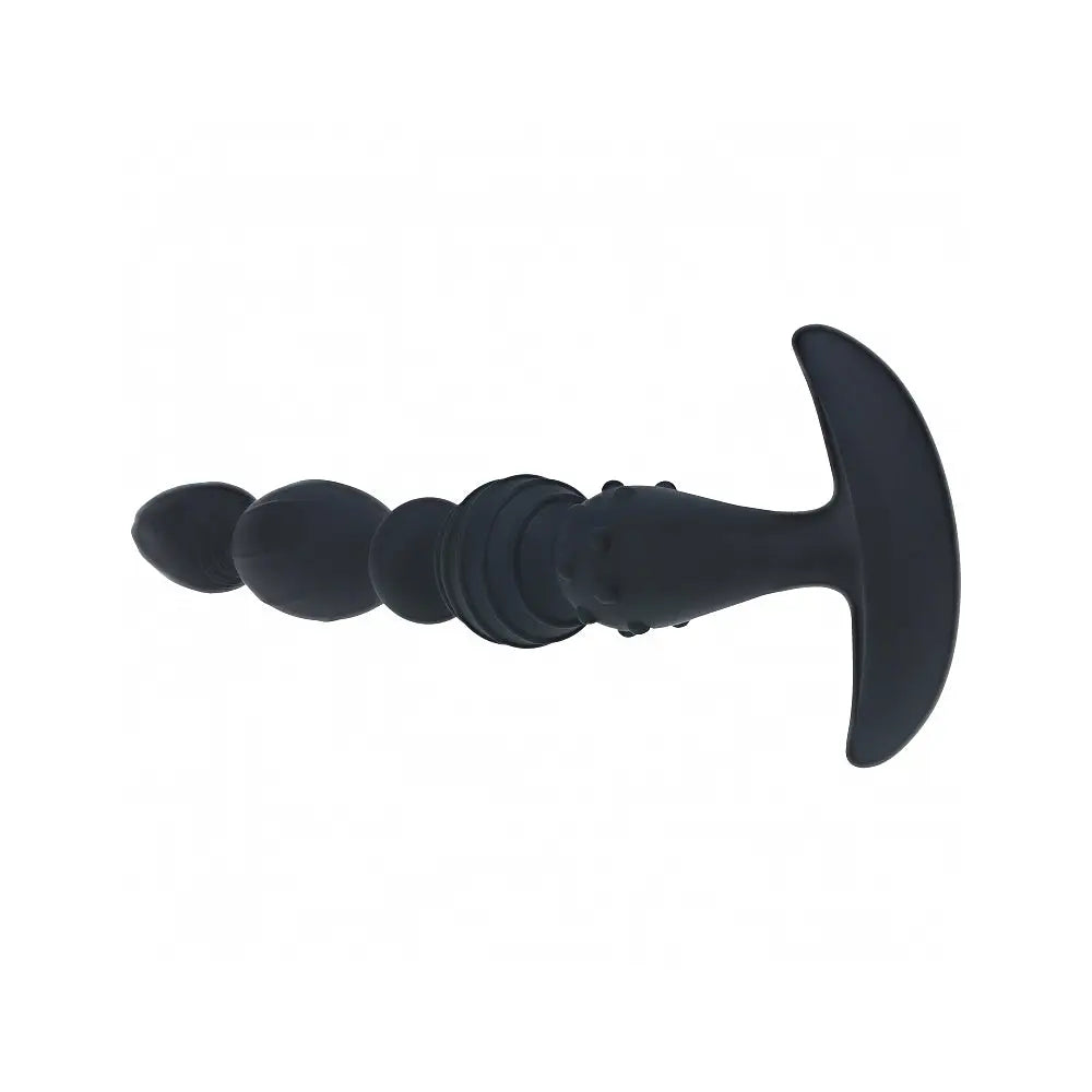 Shots LEVELZ Multi-Textured Silicone Flared Anal Probe Black