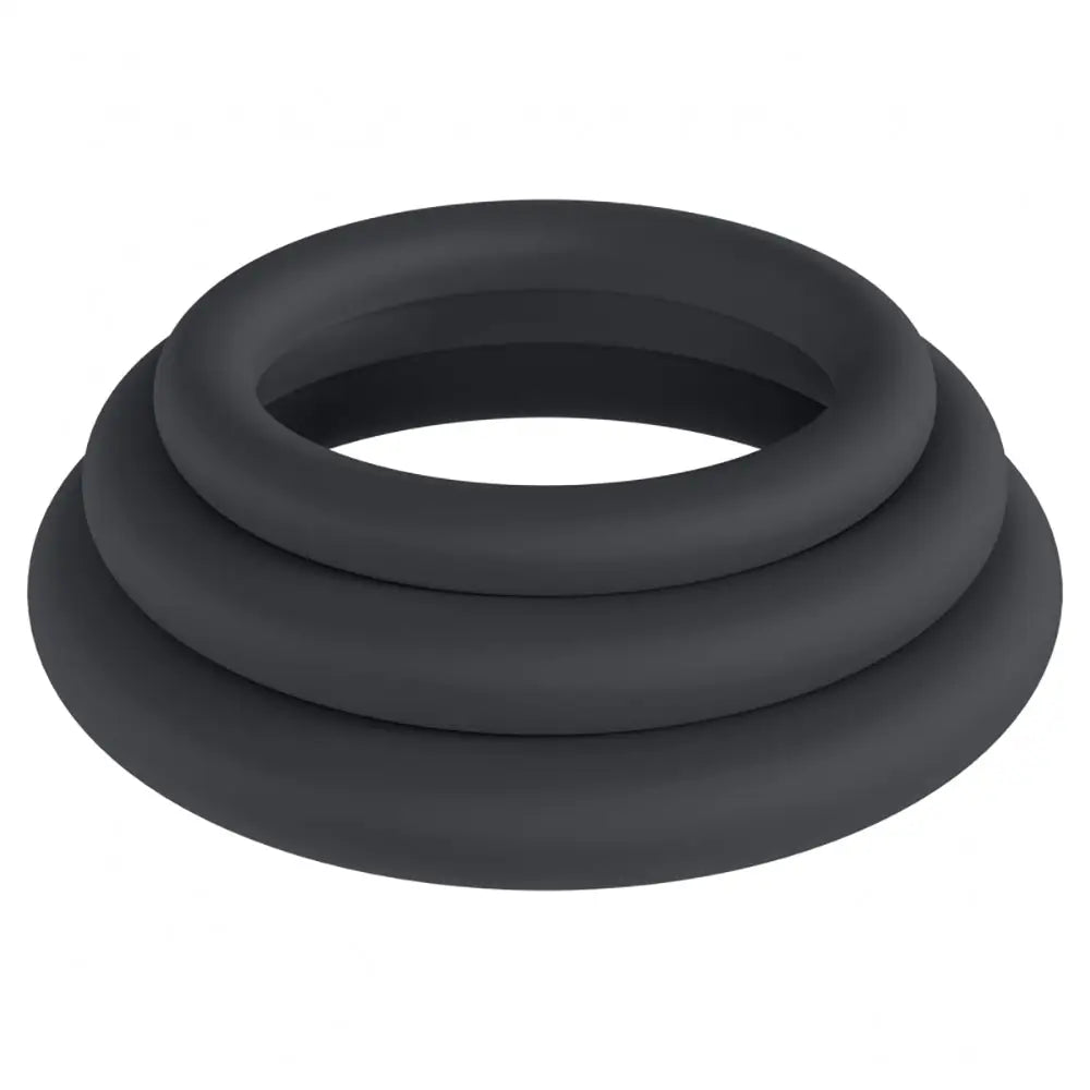 Shots LEVELZ Silicone C-Ring Set of 3 Black / XS/S/M / Classic