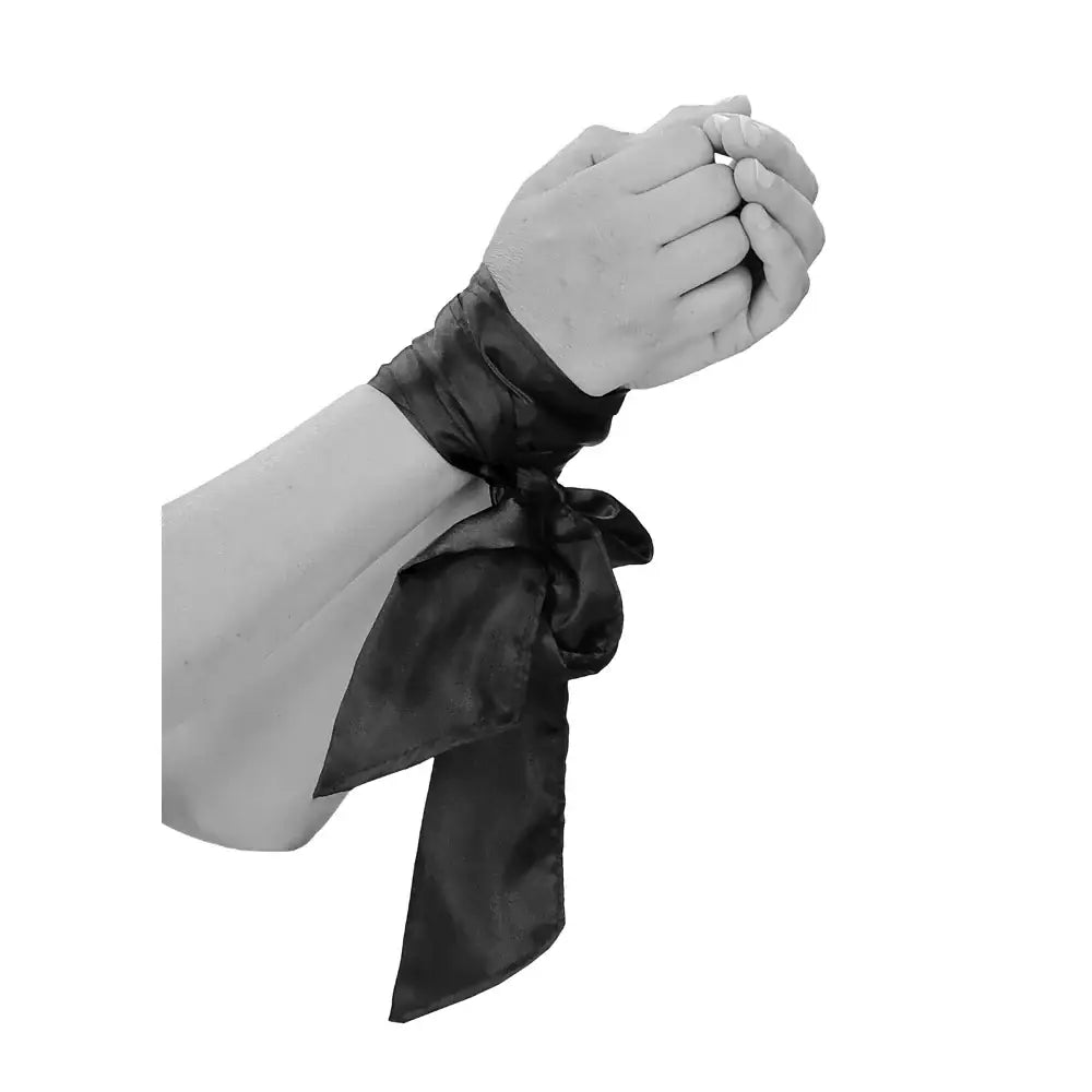 Black Ouch! & White Bondage Silky Ribbon