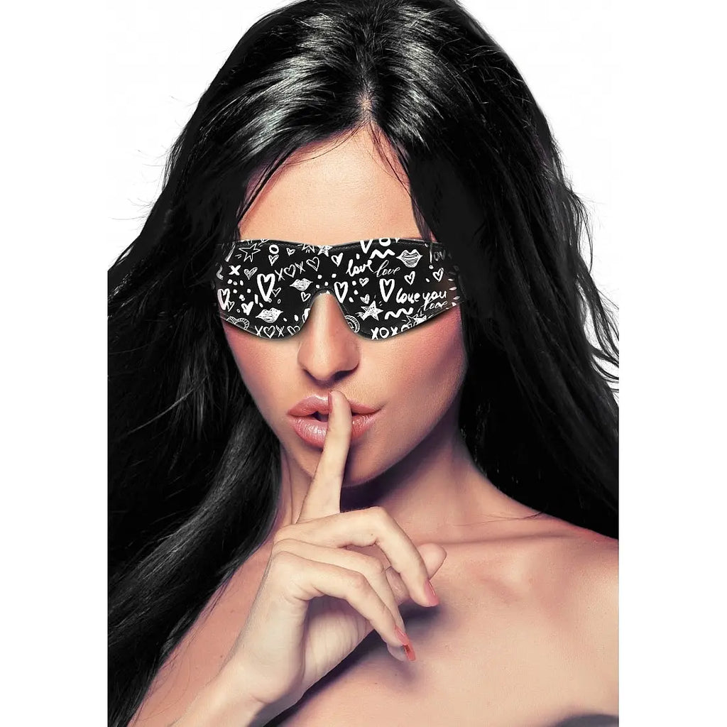 Ouch! Love Street Art Eye Mask - Black