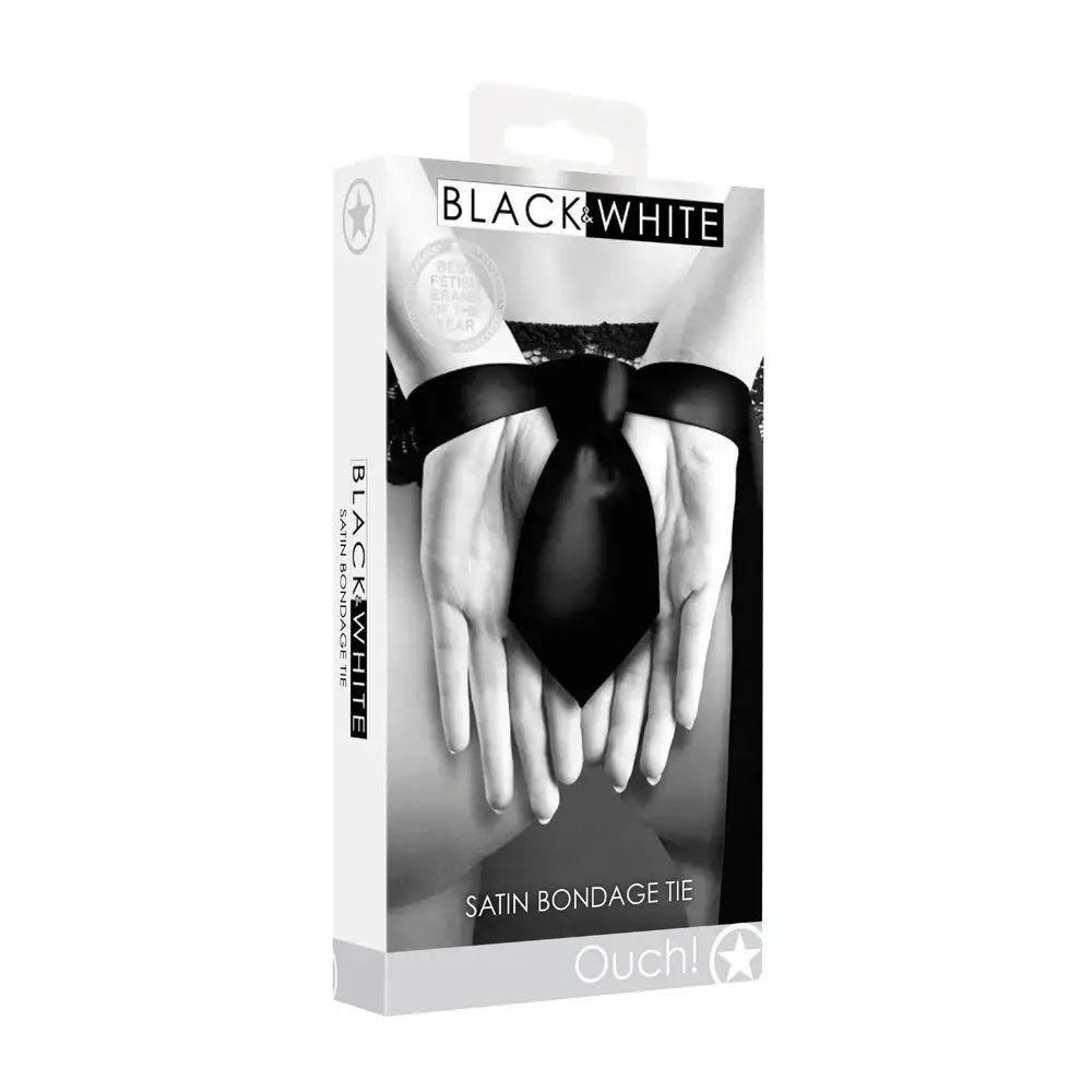 Ouch! Black & White Satin Bondage Tie - Restraints