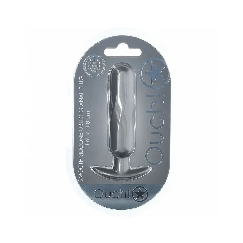 Ouch! Smooth Silicone Oblong Anal Plug - Butt