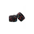 Ouch! Old School Tattoo Printed Ankle Cuffs - Black - Restraints