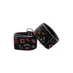 Ouch! Old School Tattoo Printed Hand Cuffs - Black - Restraints