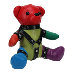 Rainbow Bear Plushie in Black Harness - Rolik®