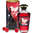 Shunga Aphrodisiac Warming Oil – Kissable Heating Massage Cherry