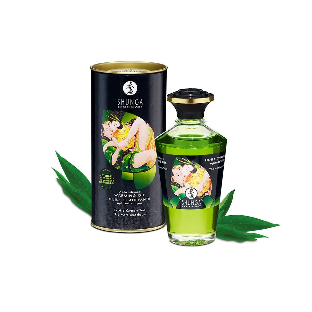 Shunga Aphrodisiac Warming Oils - Green Tea - Massage Oil