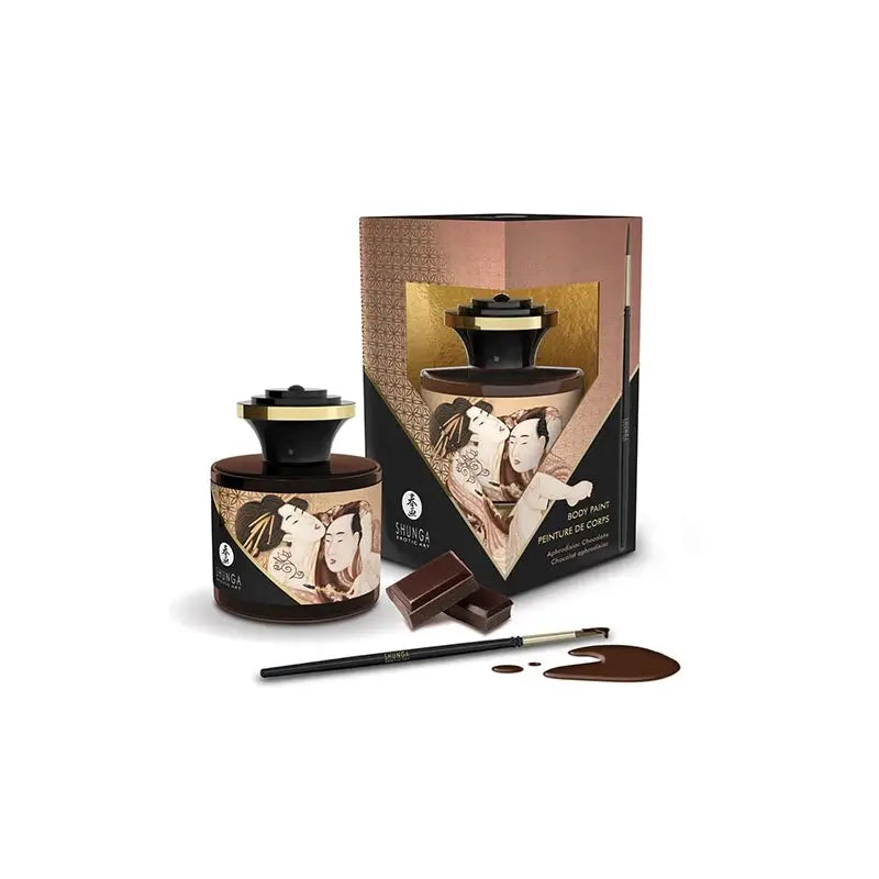 Shunga Edible Body Paint with Brush | Aphrodisiac Flavors Chocolate