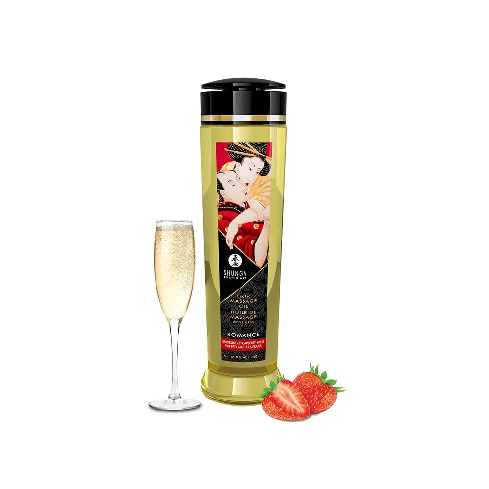Shunga Erotic Massage Oil - Romance - Sparkling Strawberry Wine