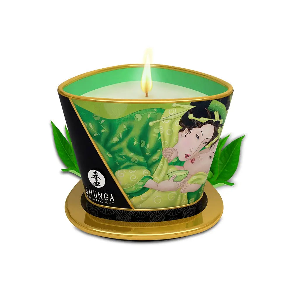 Shunga Massage Candles - Green Tea - Candle