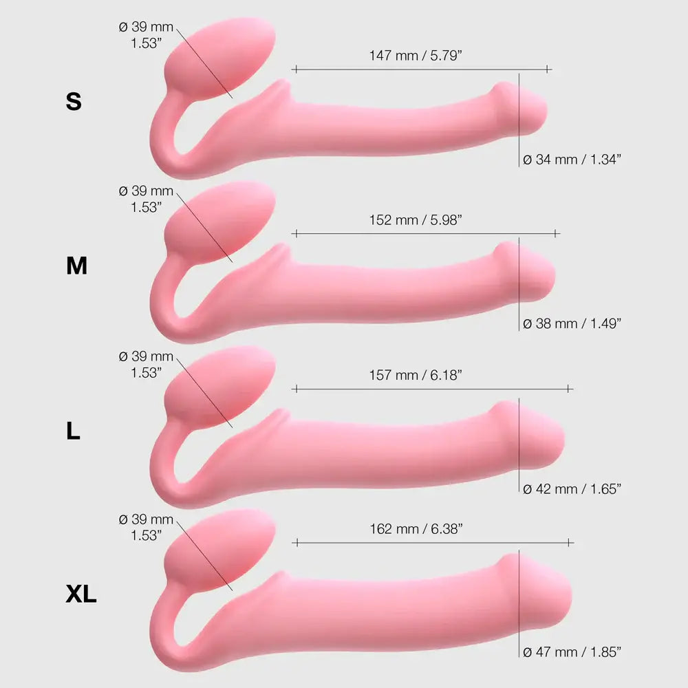 Silicone Bendable Strapless Strap On Dildo