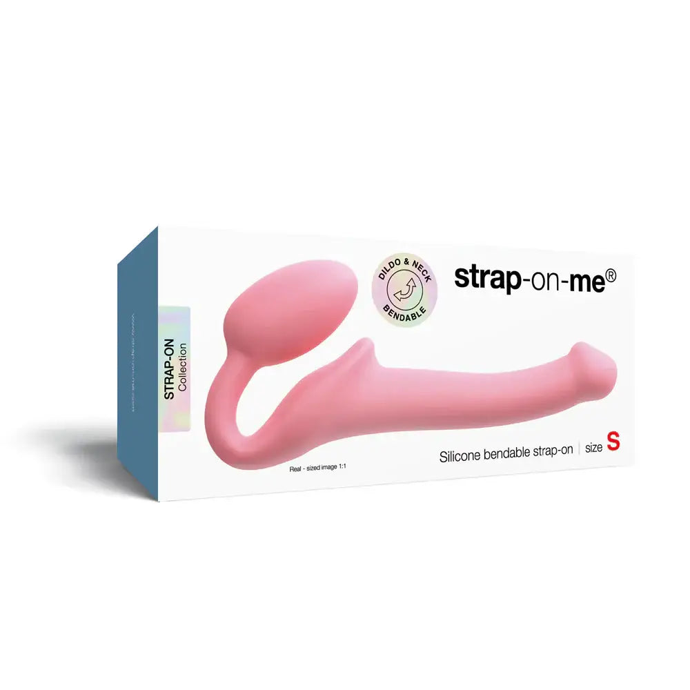 Silicone Bendable Strapless Strap On Pink / Small Dildo